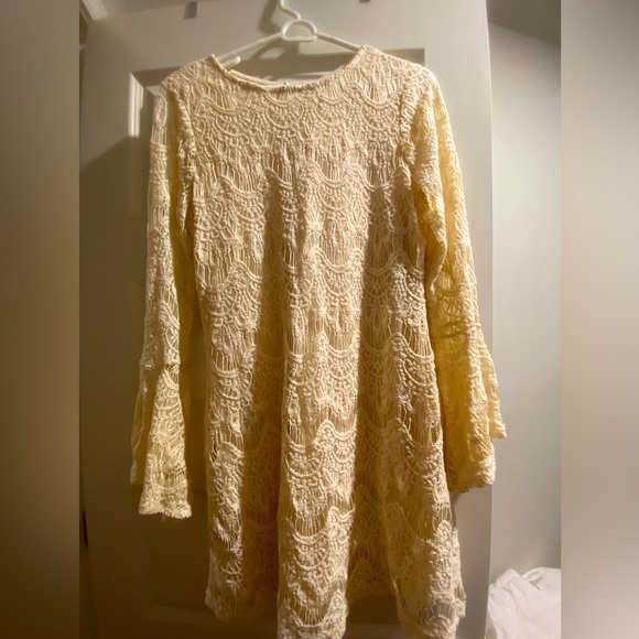 Mid-length, polyester cotton blend, cream dress from altr’d state - Picture 1 of 2